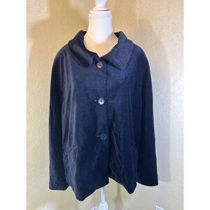 Talbots Womens Navy Blue Velvet Jacket Size 14